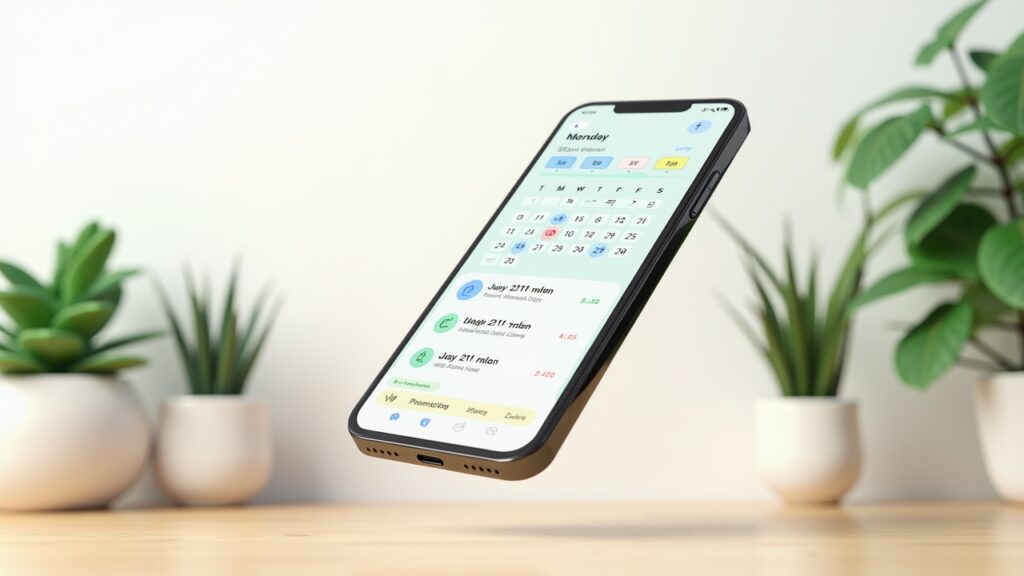 Smartphone scheduling watering times