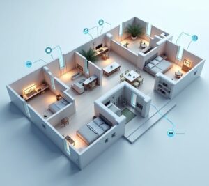Floor plan with smart device locations