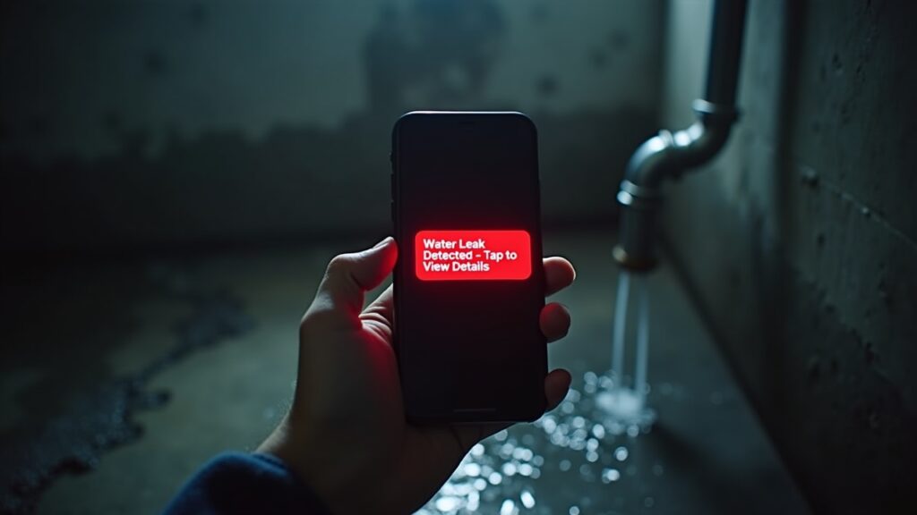 Mobile notification for water leak